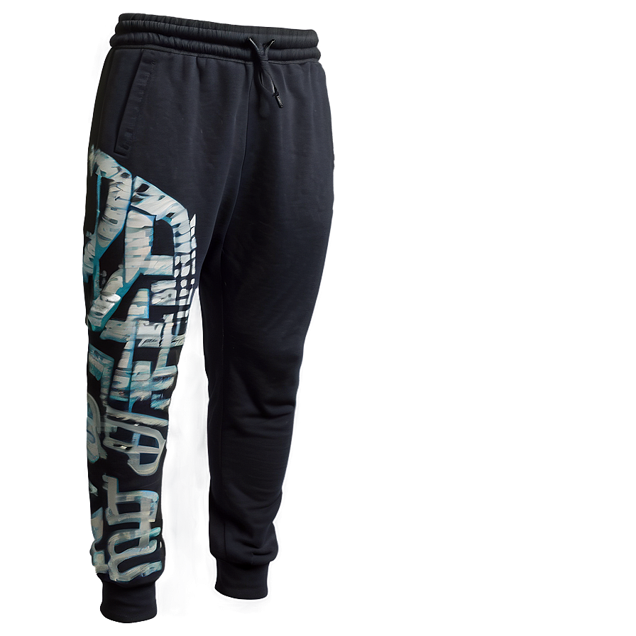 Printed Black Sweatpants Png Faf30 PNG Image