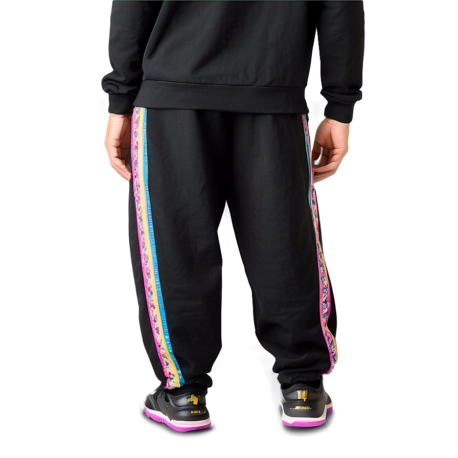 Printed Black Sweatpants Png Iop PNG Image