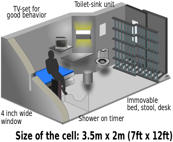 Prison Cell Layoutwith Dimensionsand Facilities PNG Image