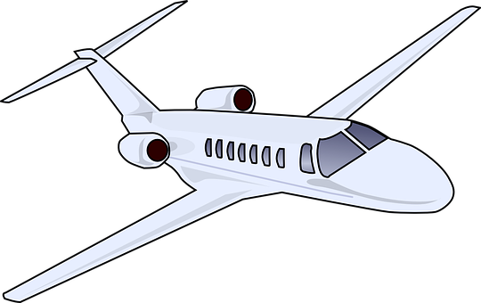 Private Jet Vector Illustration PNG Image