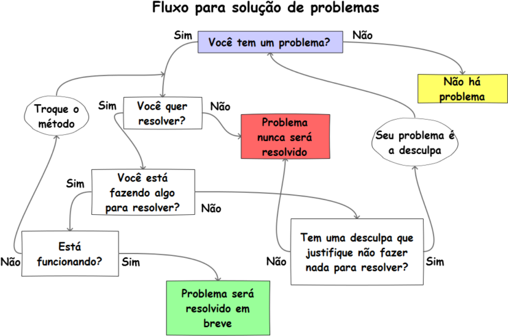 Problem Solving Flowchart Portuguese PNG Image