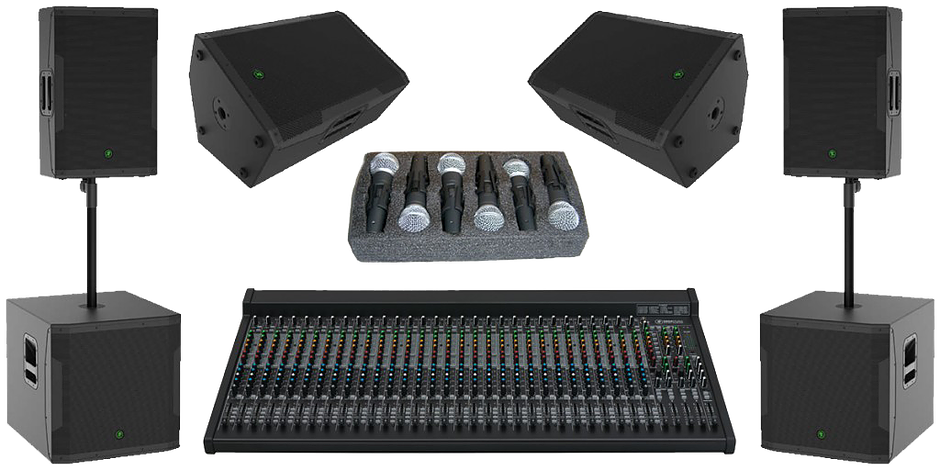 Professional Audio Equipment Setup PNG Image