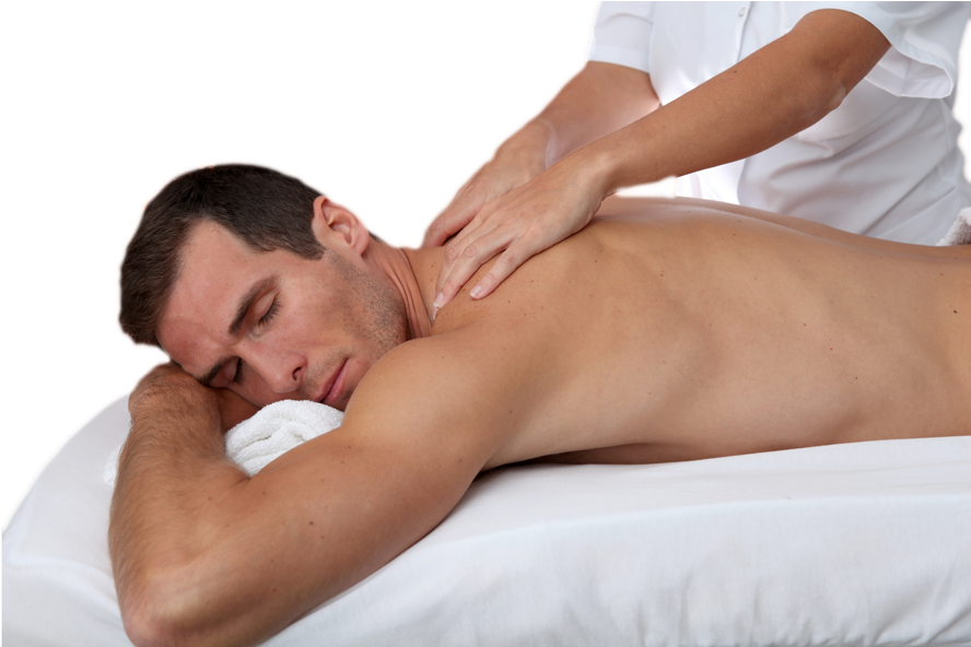 Professional Back Massage Therapy Session PNG Image