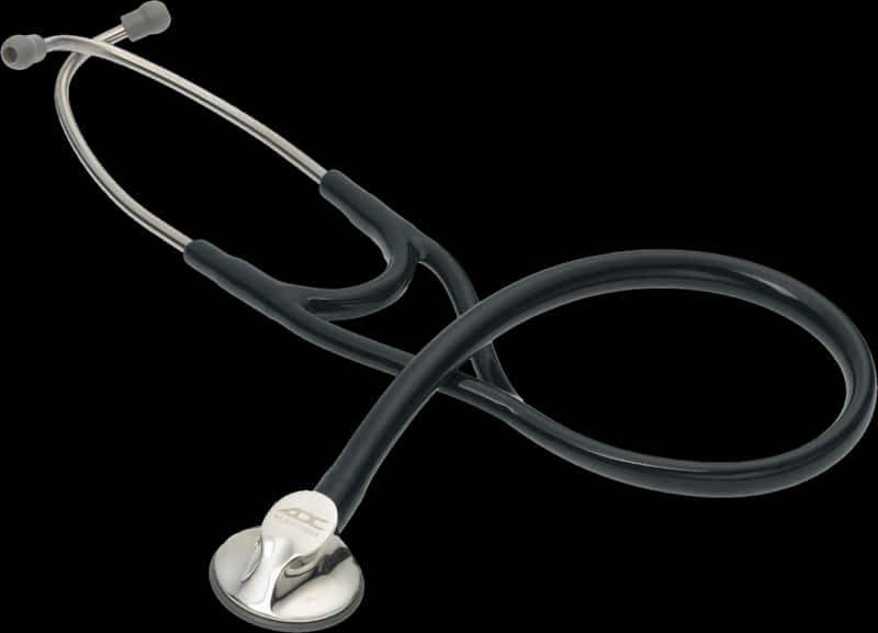 Professional Black Stethoscope PNG Image