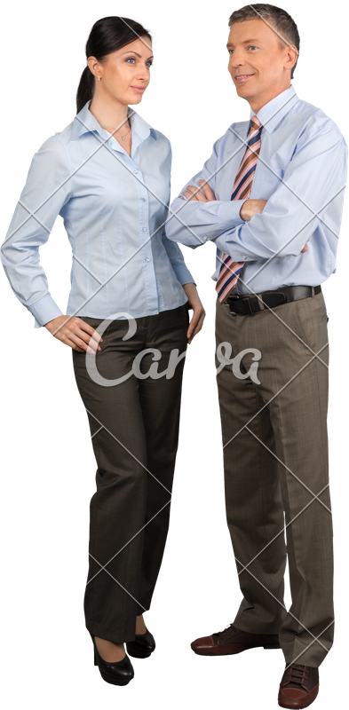 Professional Business Duo Standing PNG Image