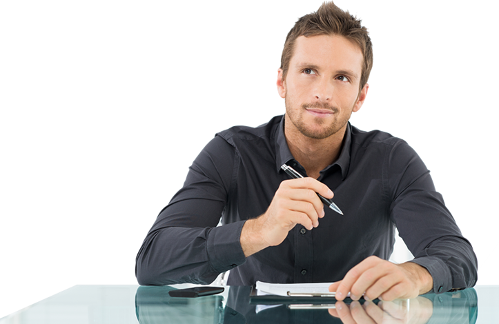 Professional Businessman At Desk PNG Image