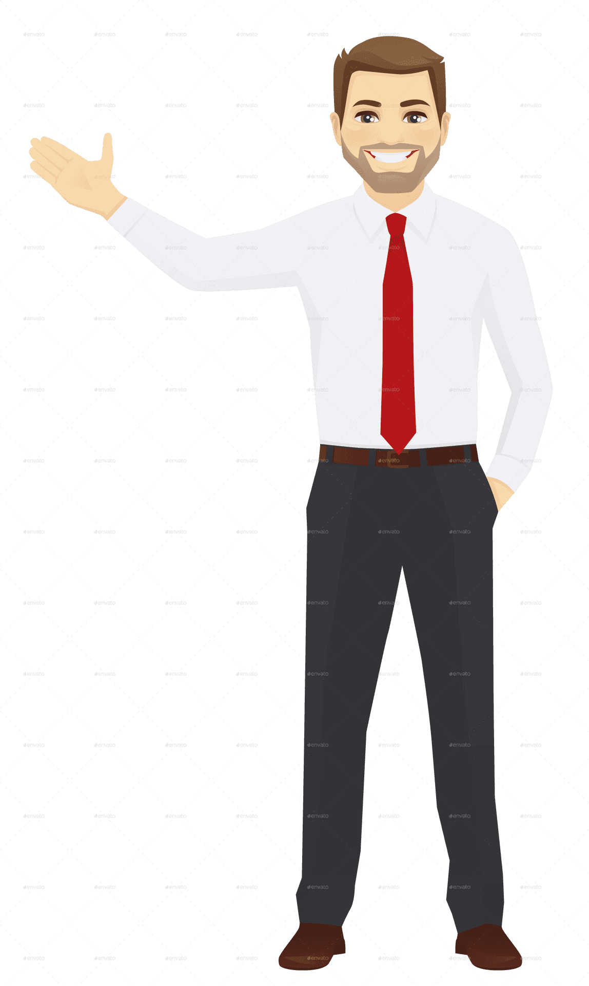 Professional Businessman Greeting PNG Image