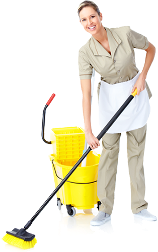 Professional Cleaning Service Worker PNG Image