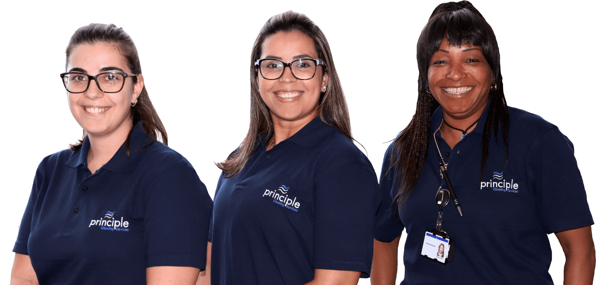 Professional Cleaning Team Portrait PNG Image