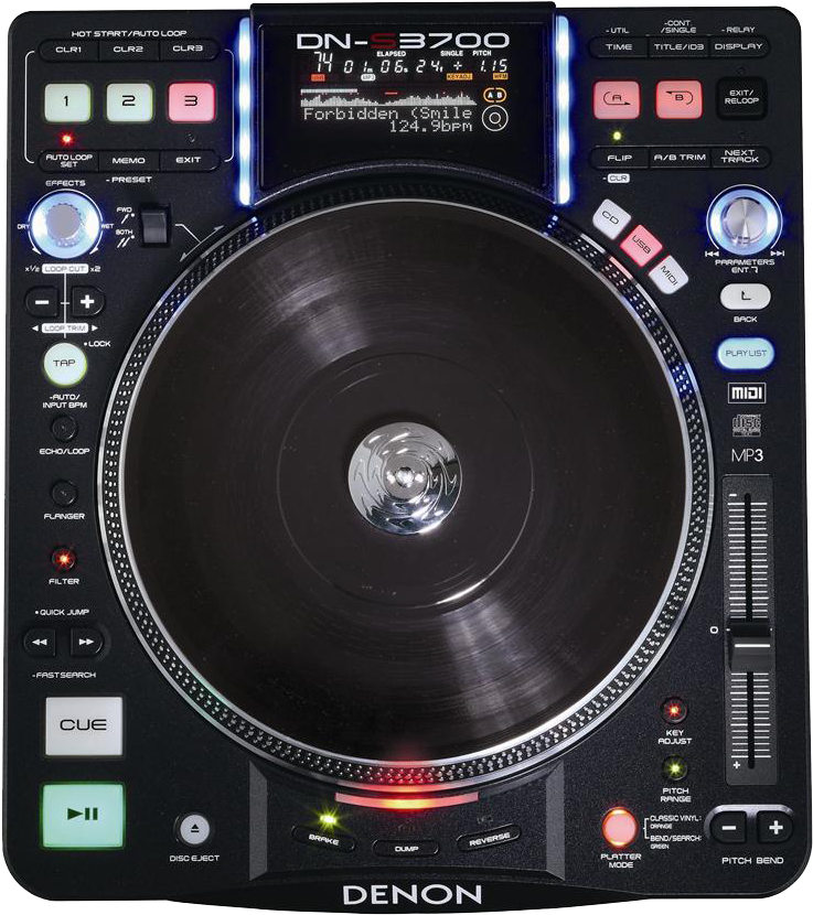 Professional D J Turntable Denon D N S3700 PNG Image