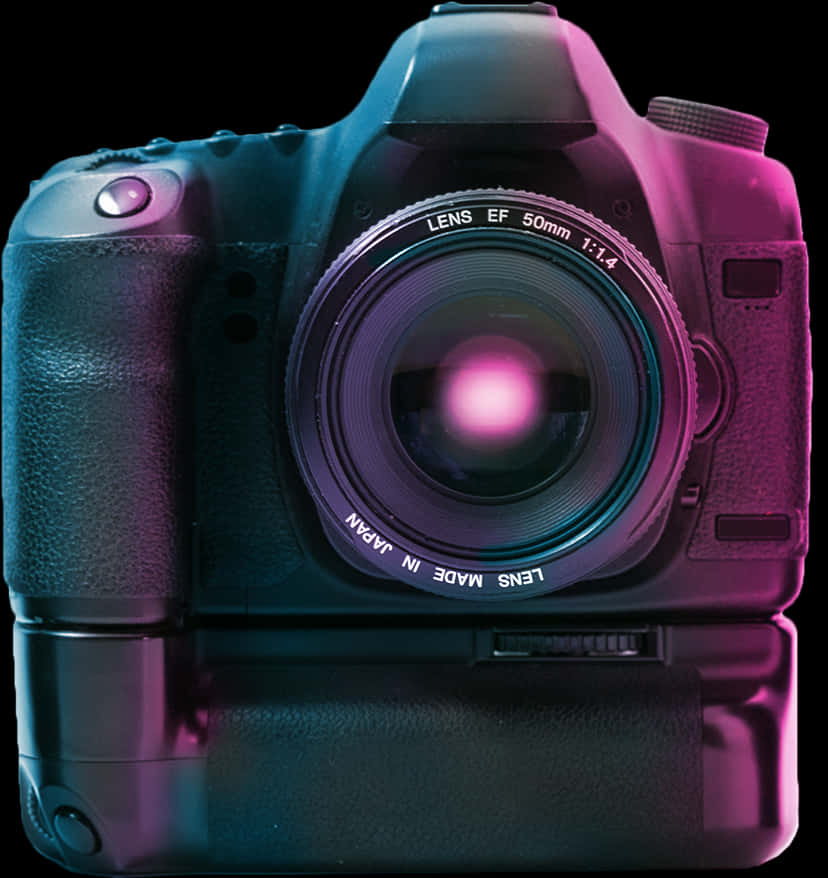 Professional D S L R Camera50mm Lens PNG Image