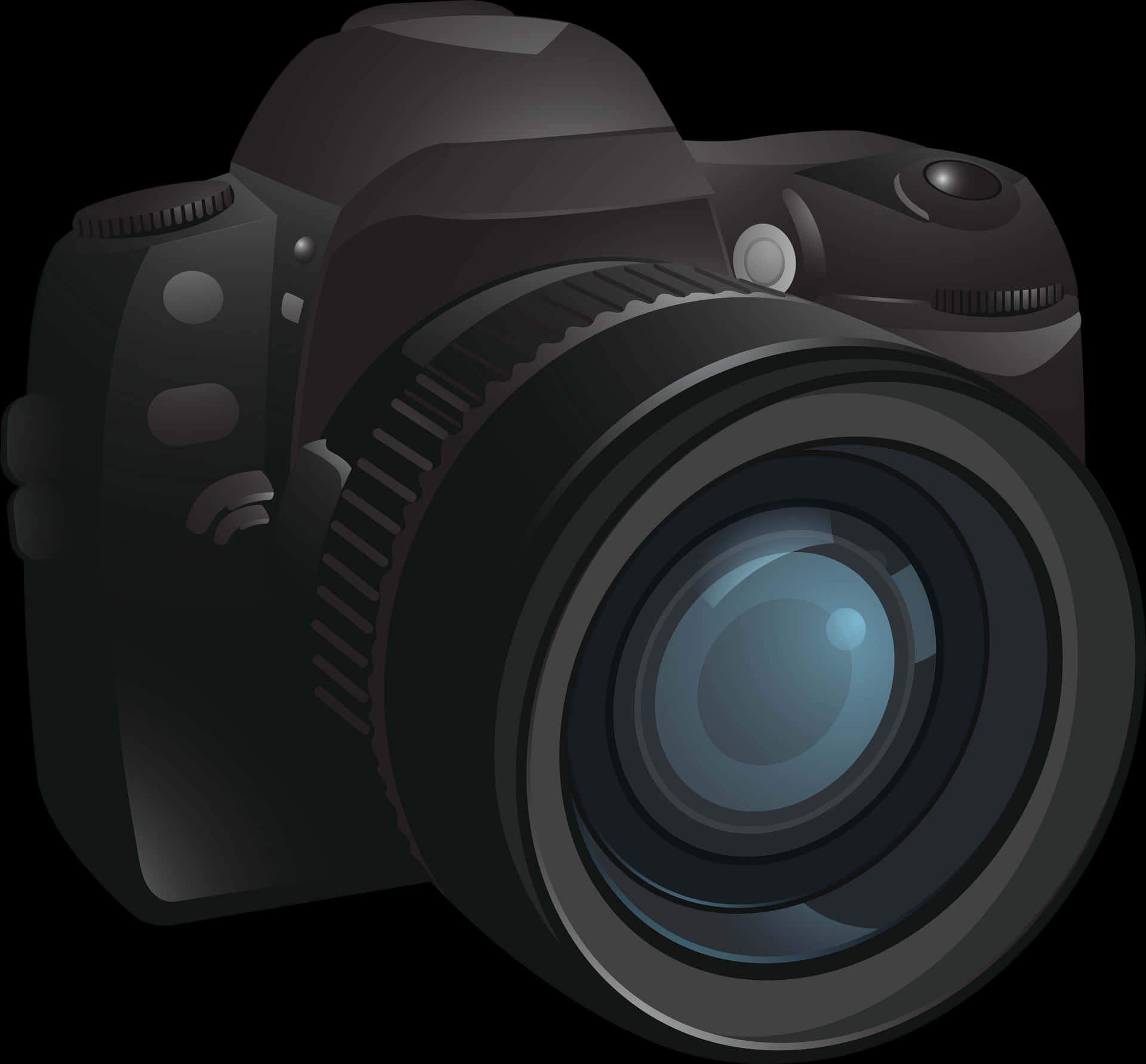 Professional Digital Camera Illustration PNG Image