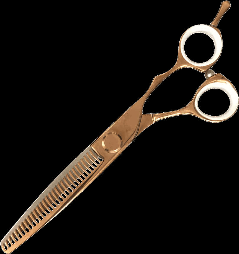 Professional Golden Thinning Scissors PNG Image