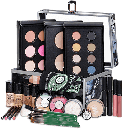 Professional Makeup Kit Collection PNG Image