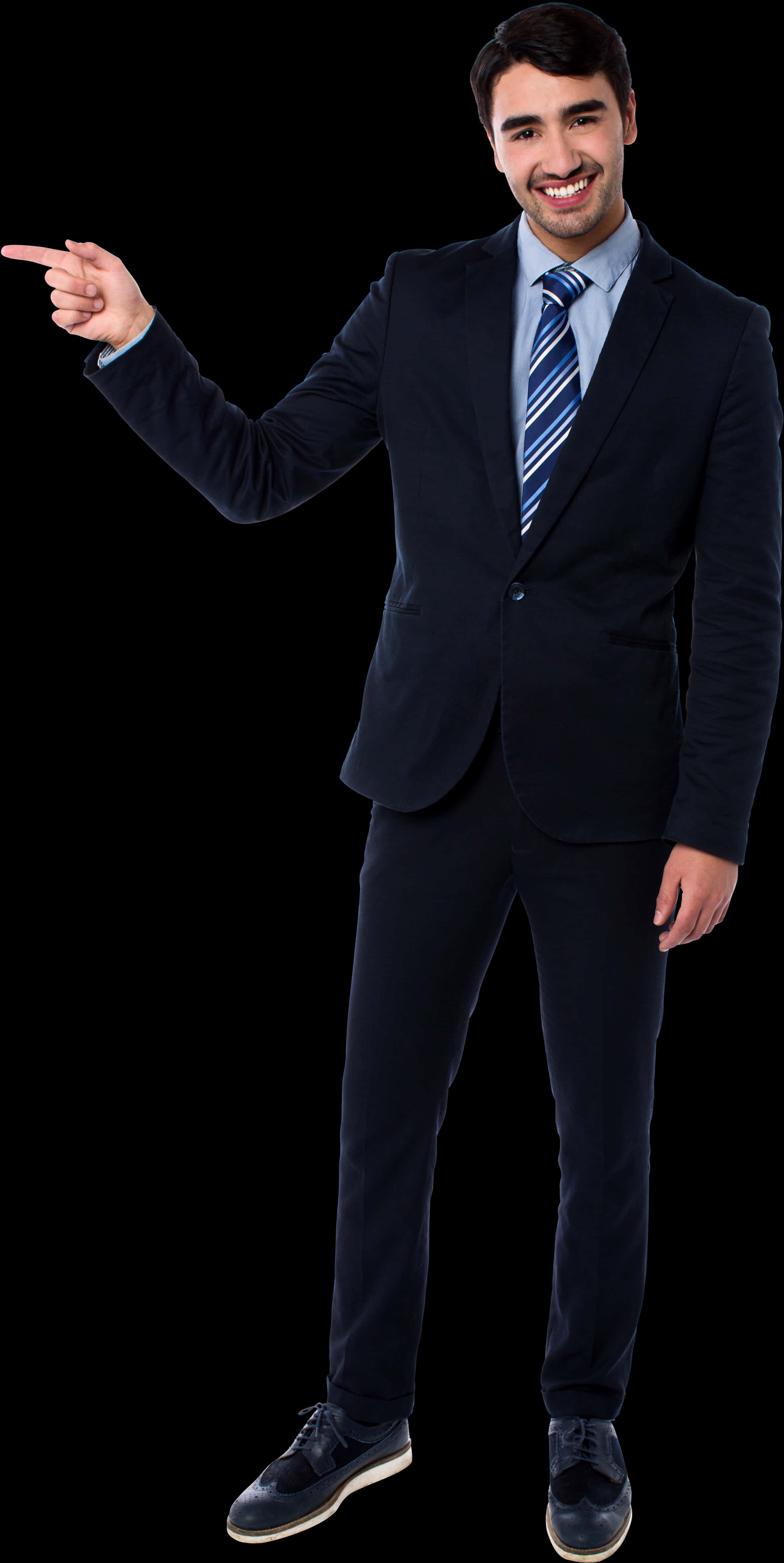 Professional Man Pointingin Suit PNG Image