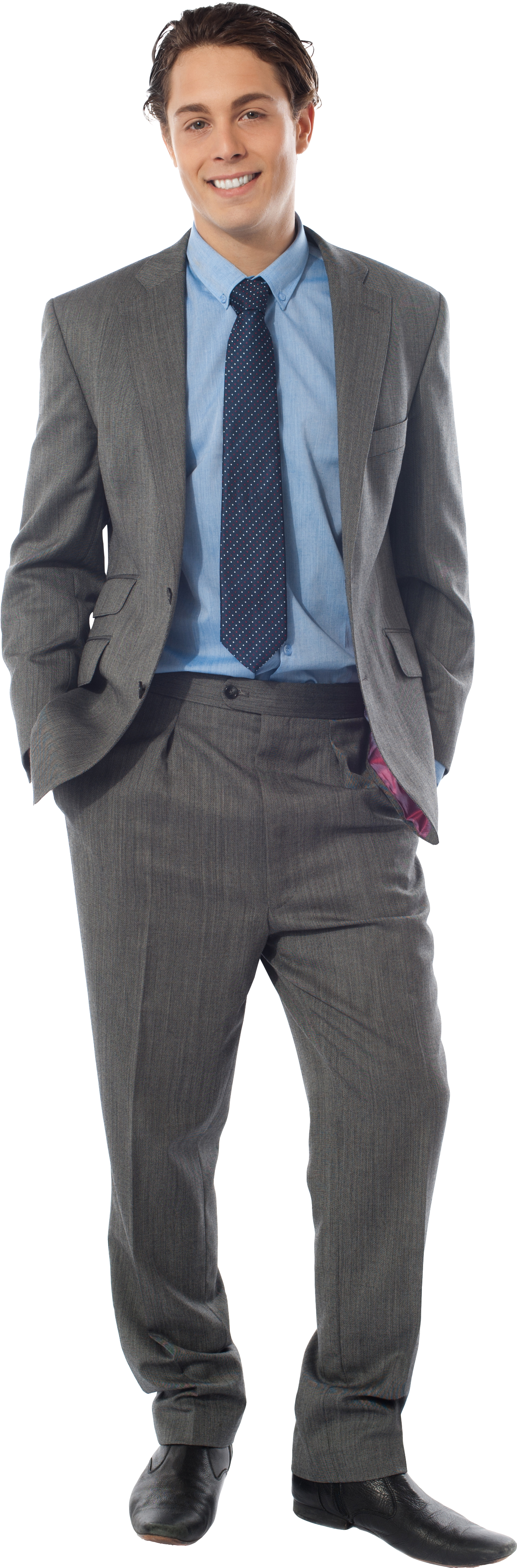 Professional Manin Grey Suit PNG Image