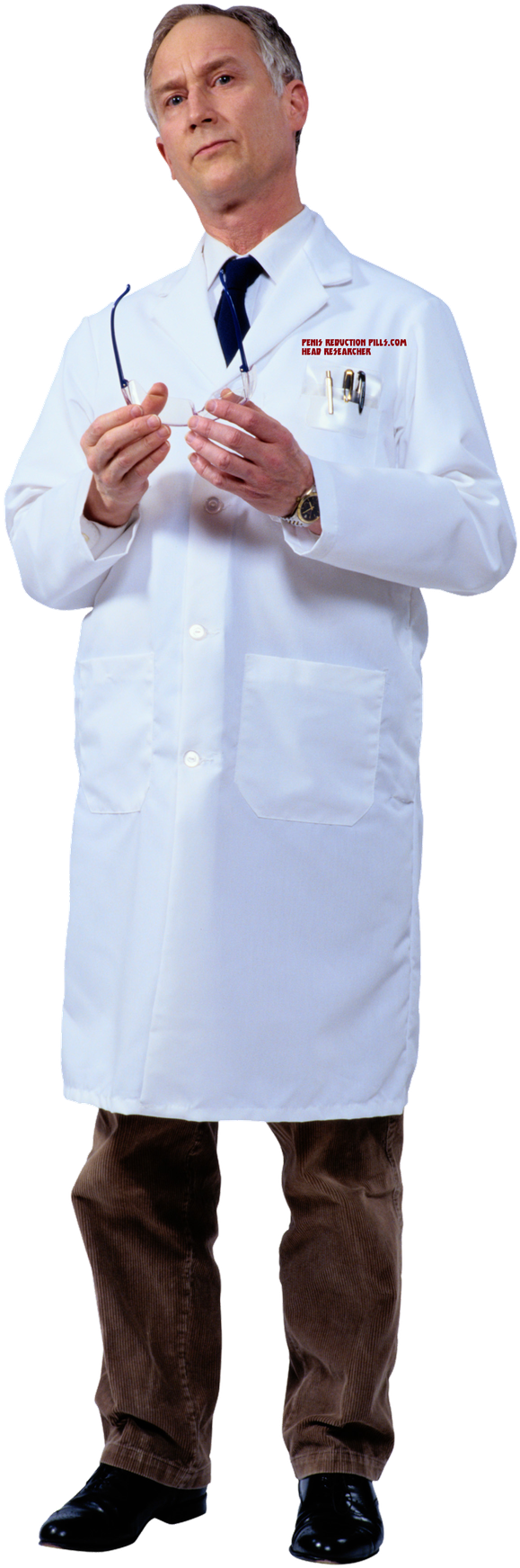 Professional Manin White Lab Coat PNG Image