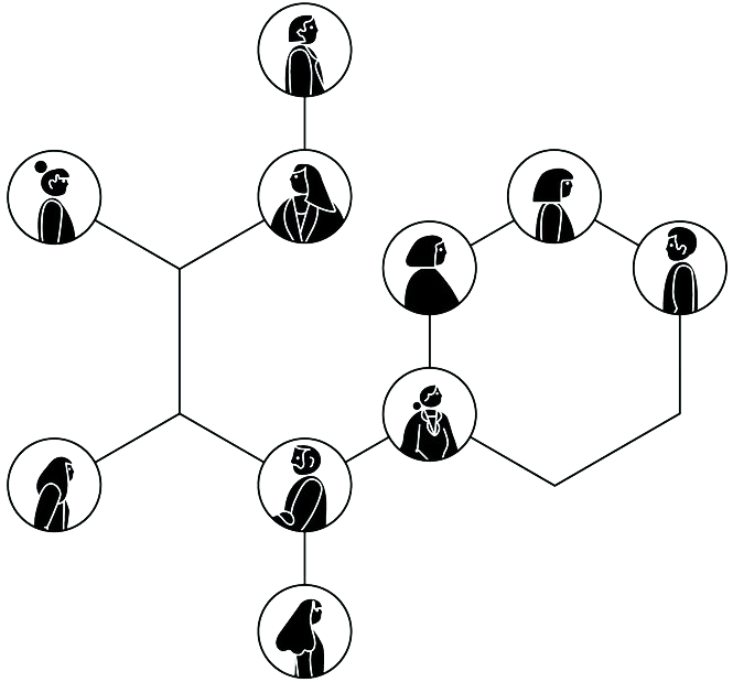 Professional Network Connections Graphic PNG Image