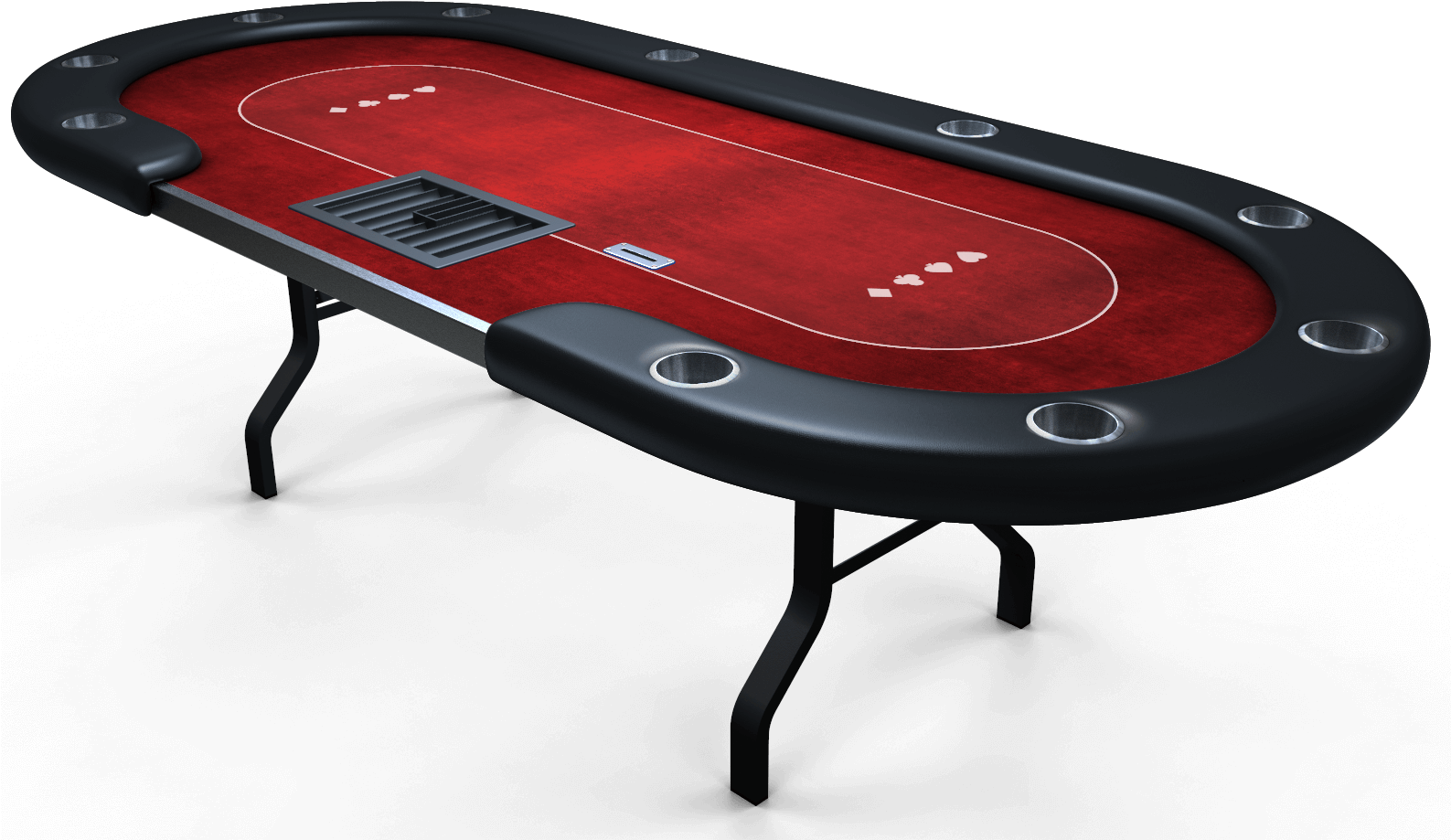 Professional Poker Table Setup PNG Image