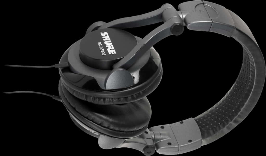 Professional Studio Headphones Black PNG Image