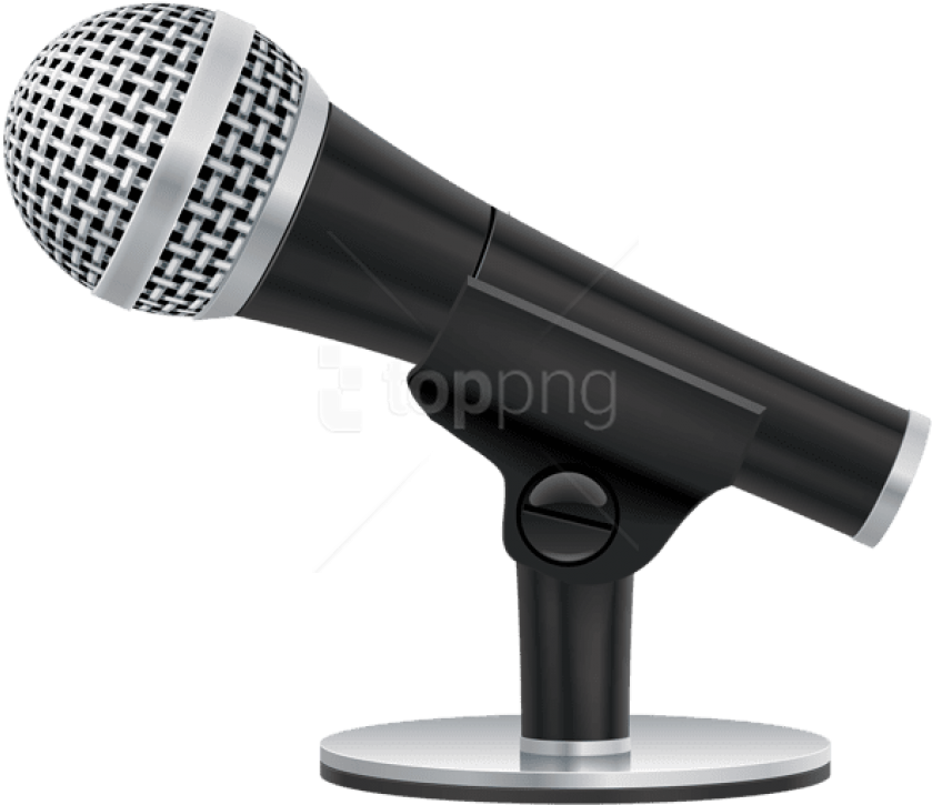 Professional Studio Microphoneon Stand PNG Image