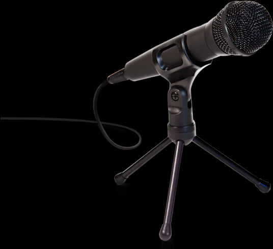 Professional Studio Microphoneon Stand PNG Image