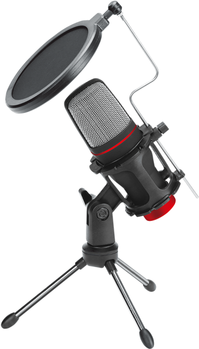 Professional Studio Microphonewith Pop Filter PNG Image