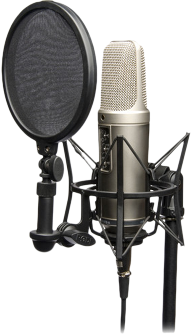 Professional Studio Microphonewith Pop Filter PNG Image