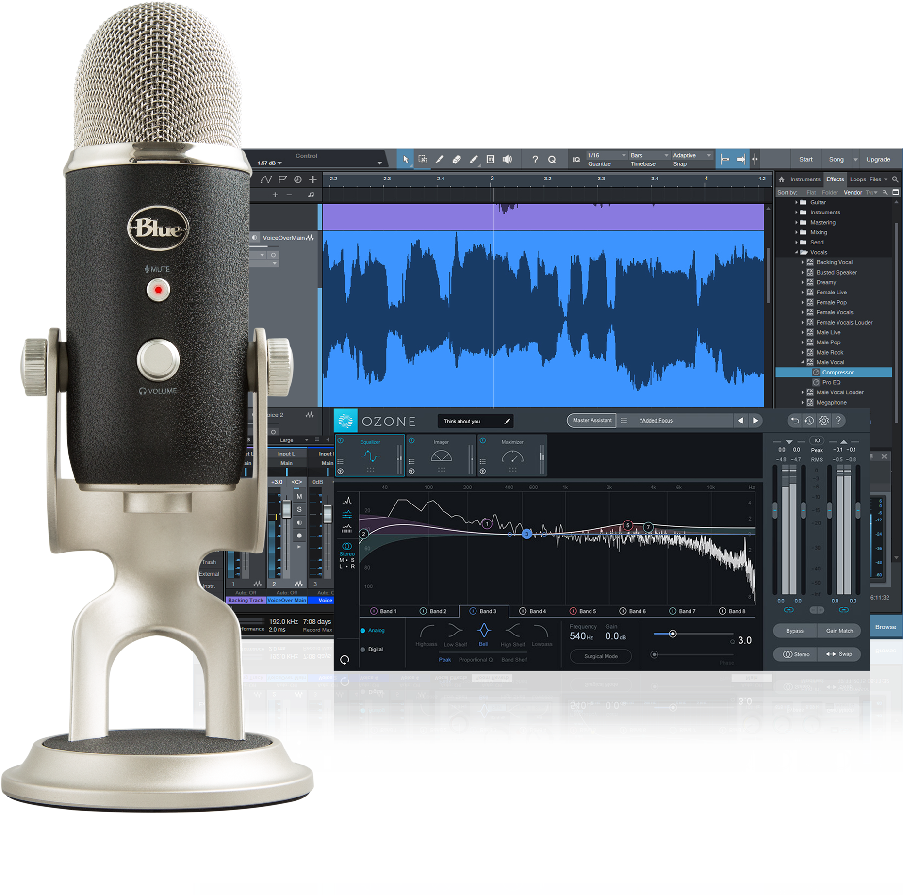 Professional Studio Microphonewith Recording Software PNG Image