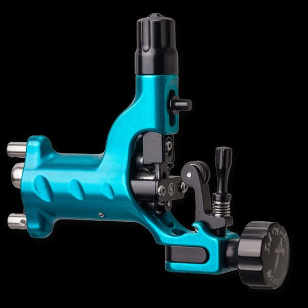 Professional Tattoo Machine Teal Color PNG Image