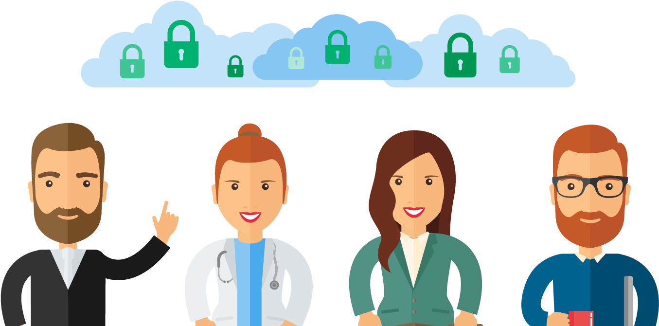 Professional Team Cloud Security PNG Image