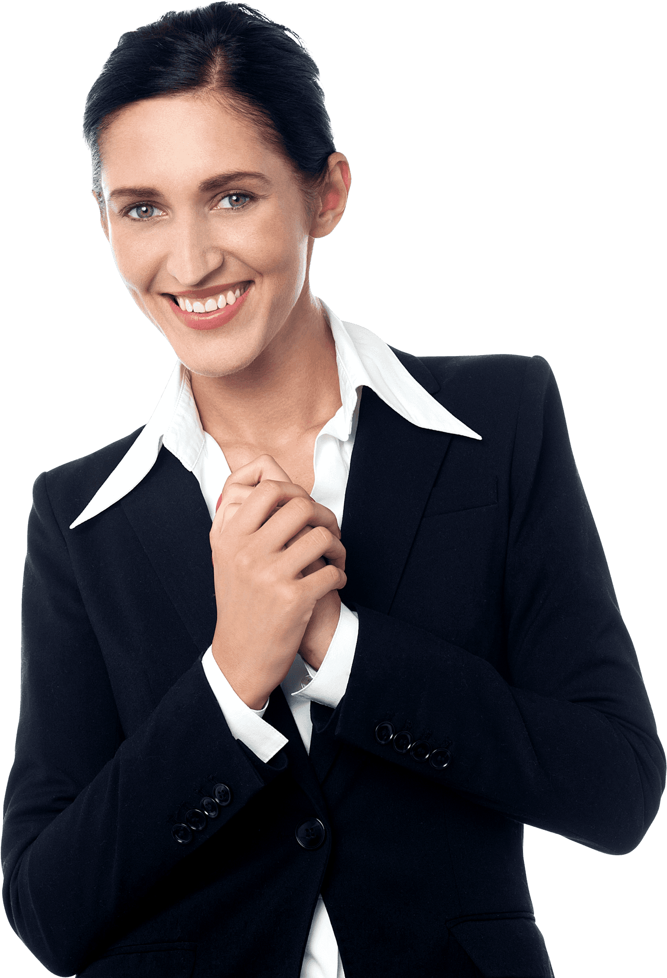 Professional Woman Confident Pose PNG Image