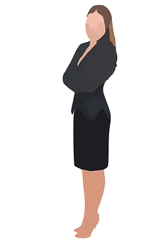 Professional Woman Standing Vector PNG Image