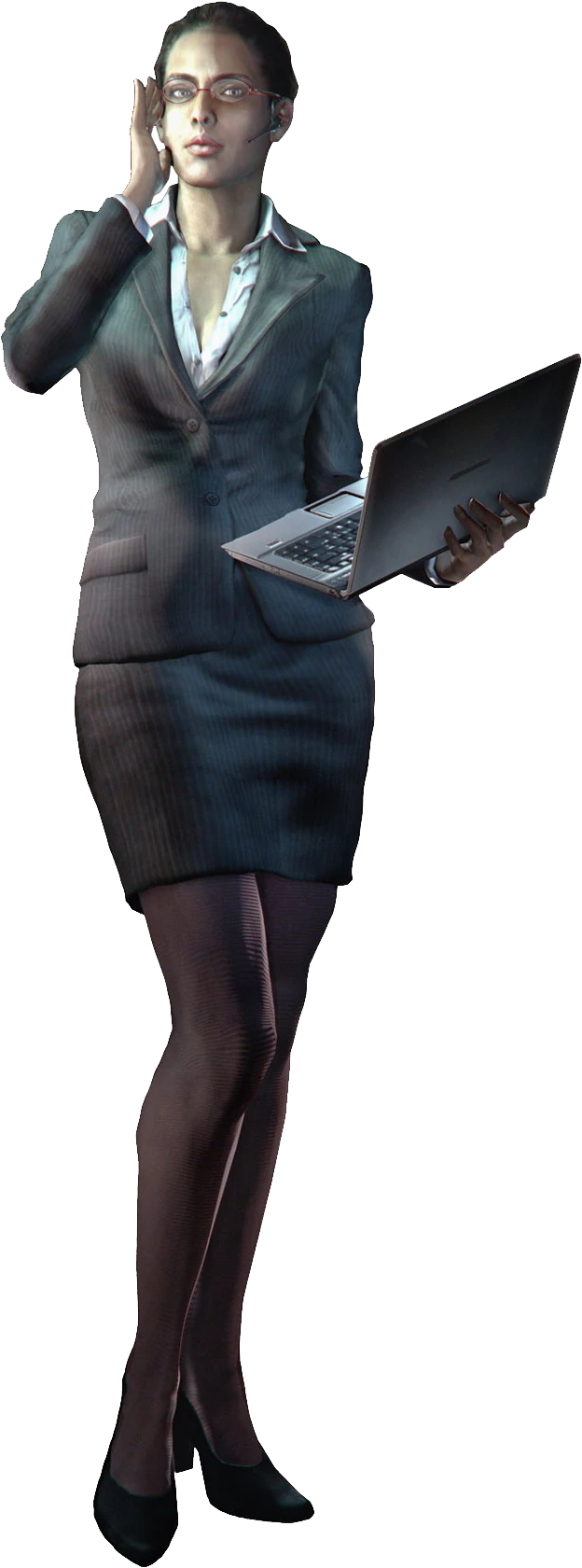 Professional Womanwith Laptop PNG Image