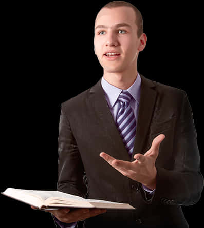 Professional Young Teacher Explaining Concept PNG Image