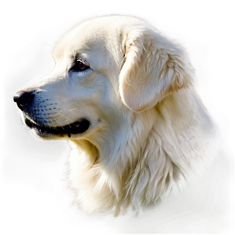 Profile Of A Great Pyrenees Png 06292024 PNG Image