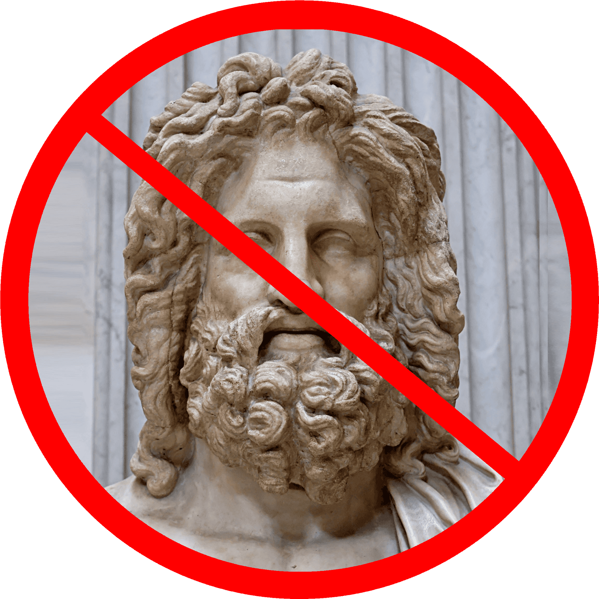 Prohibited Zeus Statue PNG Image