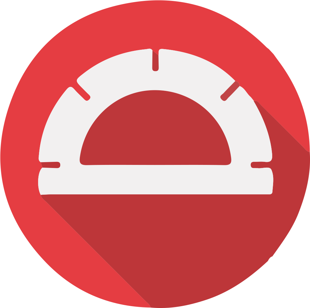 Protractor Icon Red Background PNG Image