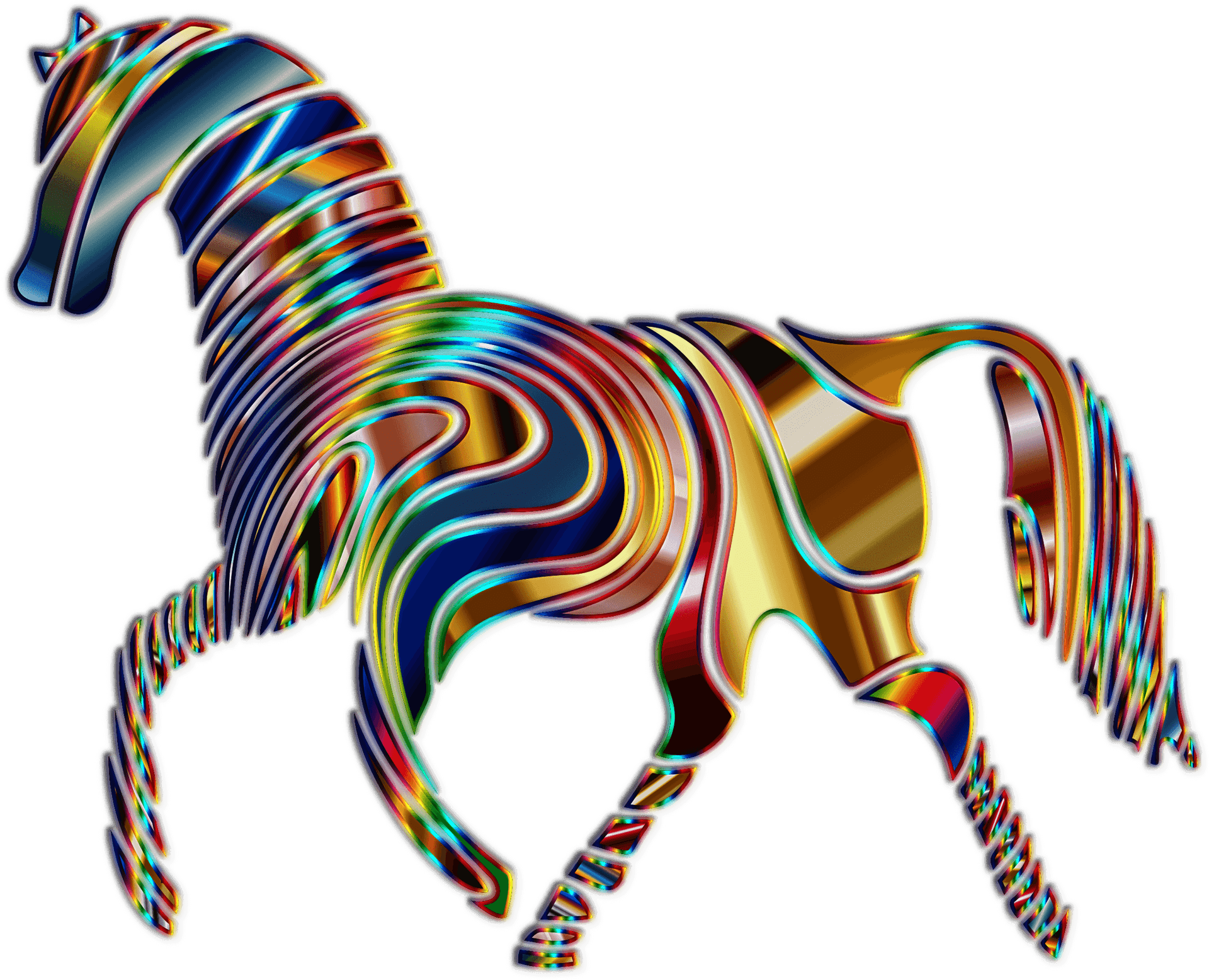 Psychedelic Horse Artwork PNG Image