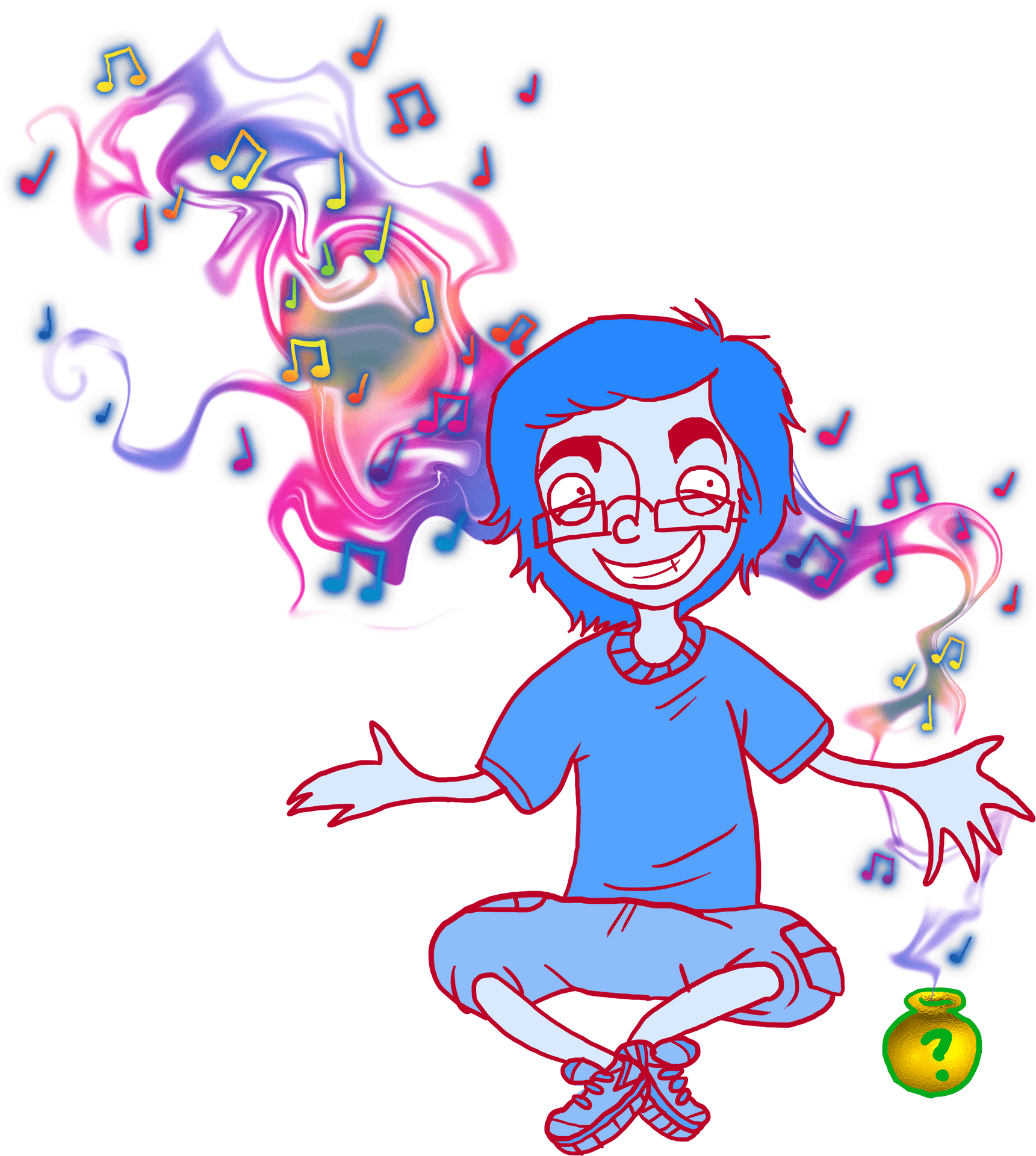 Psychedelic Music Experience Cartoon PNG Image