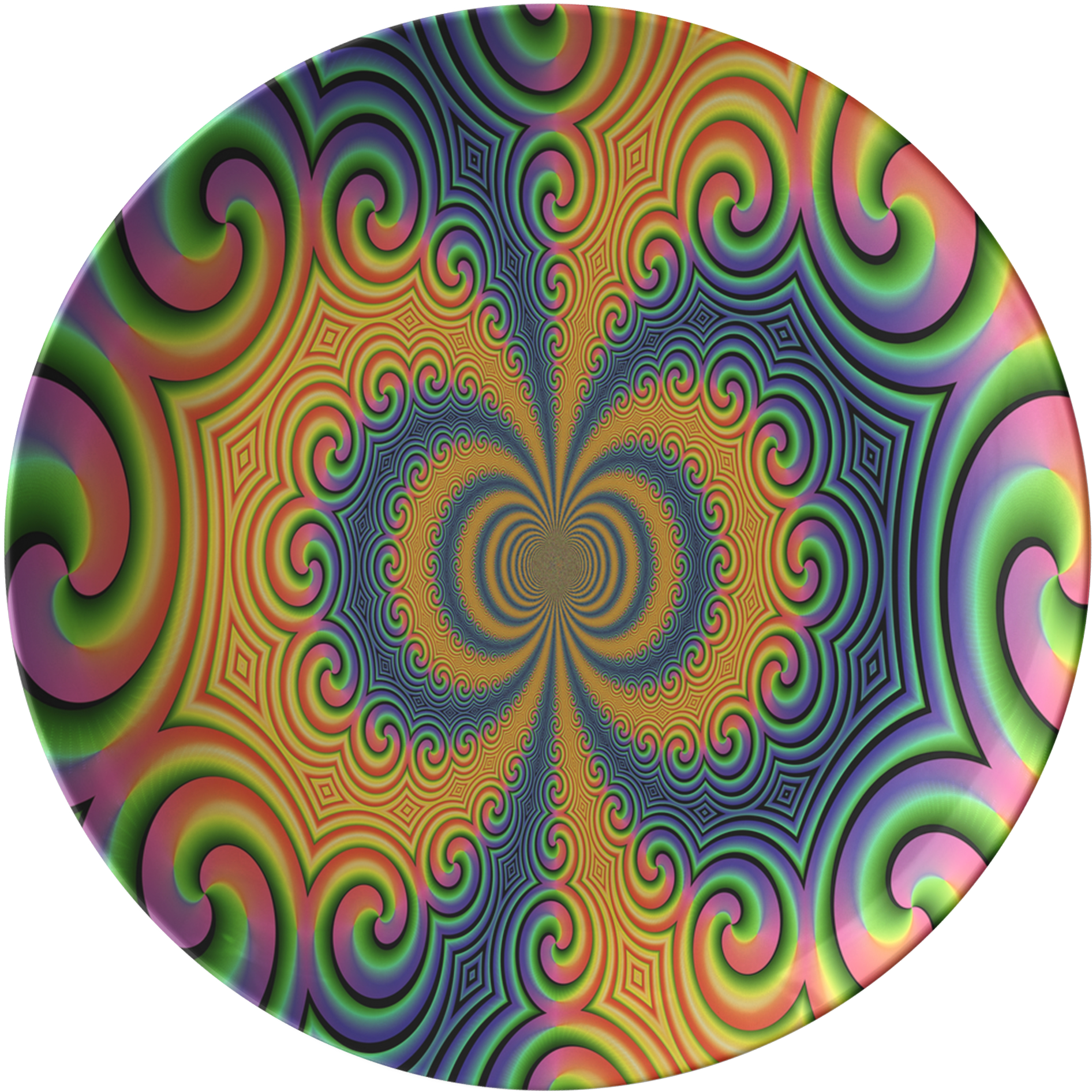 Psychedelic Pattern Plate PNG Image