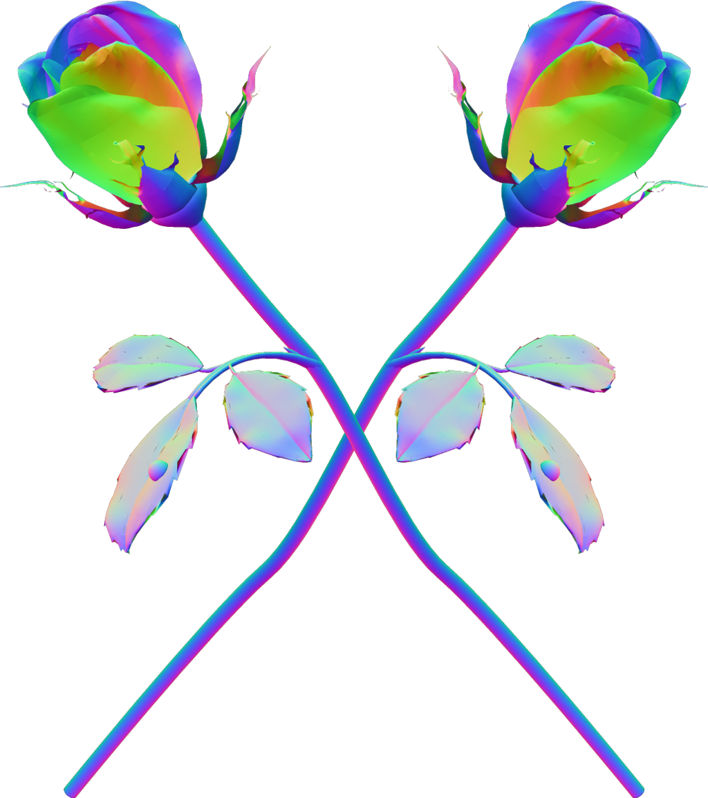 Psychedelic Rose Symmetry PNG Image