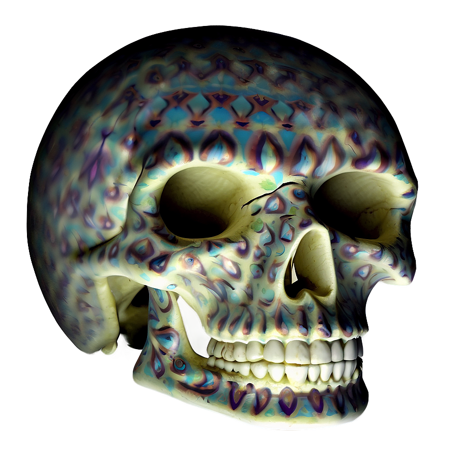 Psychedelic Skull Artwork Png C PNG Image