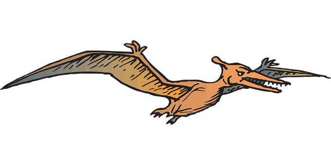 Pterosaur Illustration Black Background PNG Image