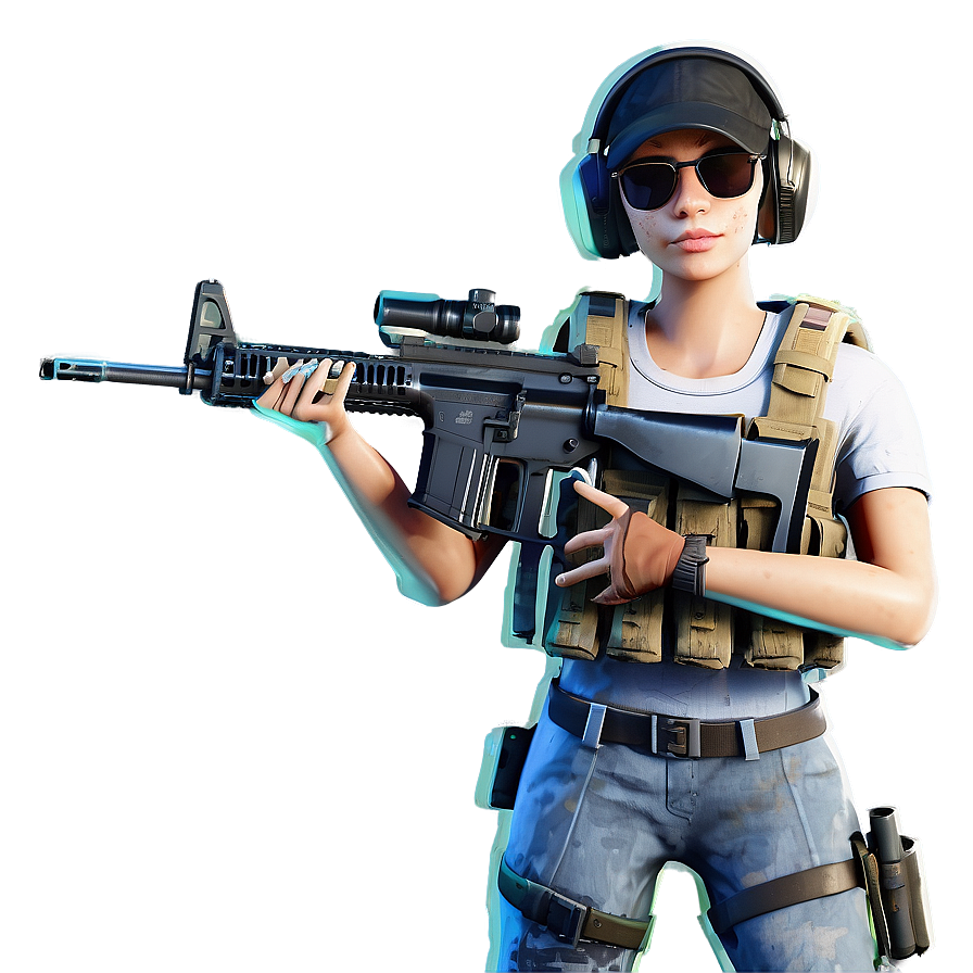 Pubg Character With M416 Rifle Png 72 PNG Image