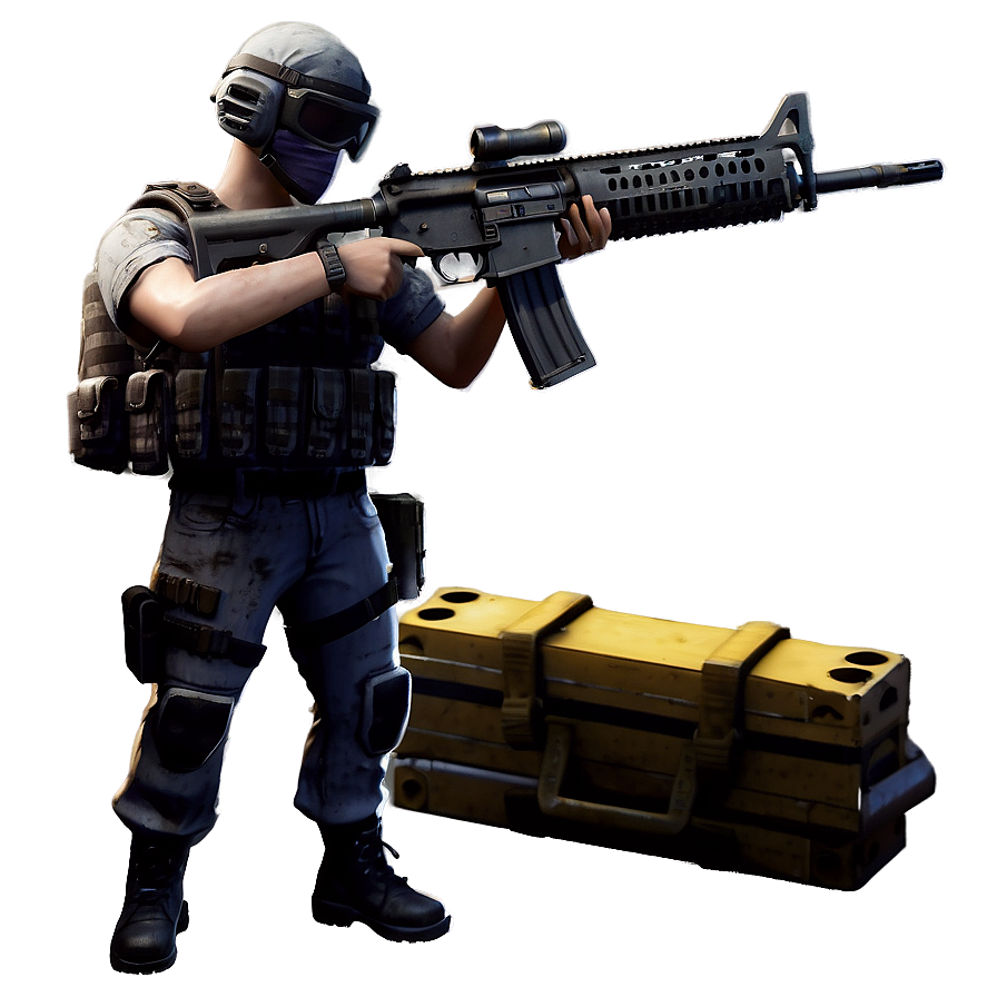 Pubg Character With M416 Rifle Png 86 PNG Image