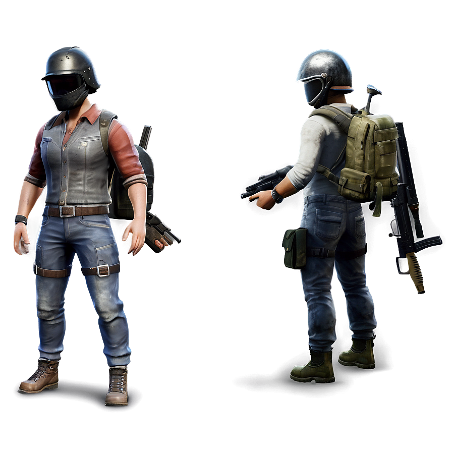 Pubg Character With Motorcycle Helmet Png 06262024 PNG Image