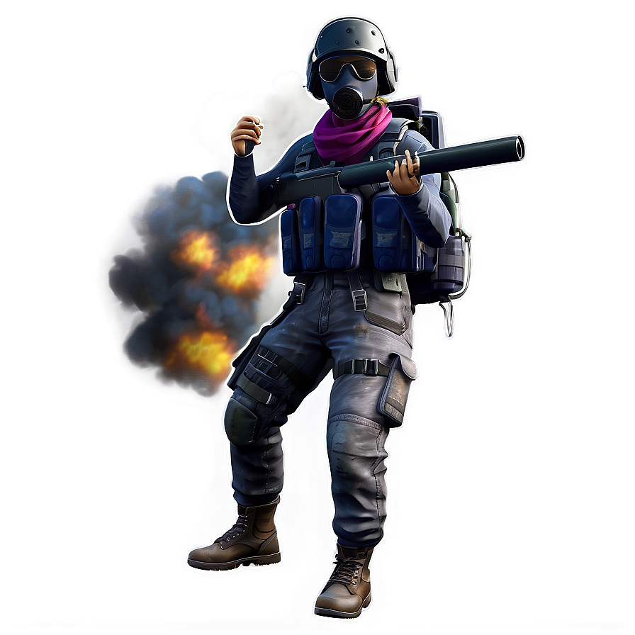 Pubg Character With Smoke Grenade Png 06262024 PNG Image