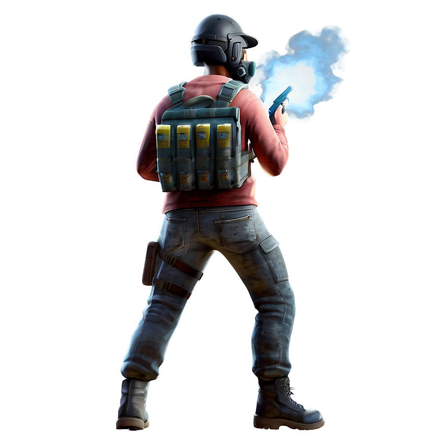 Pubg Character With Smoke Grenade Png Anf28 PNG Image