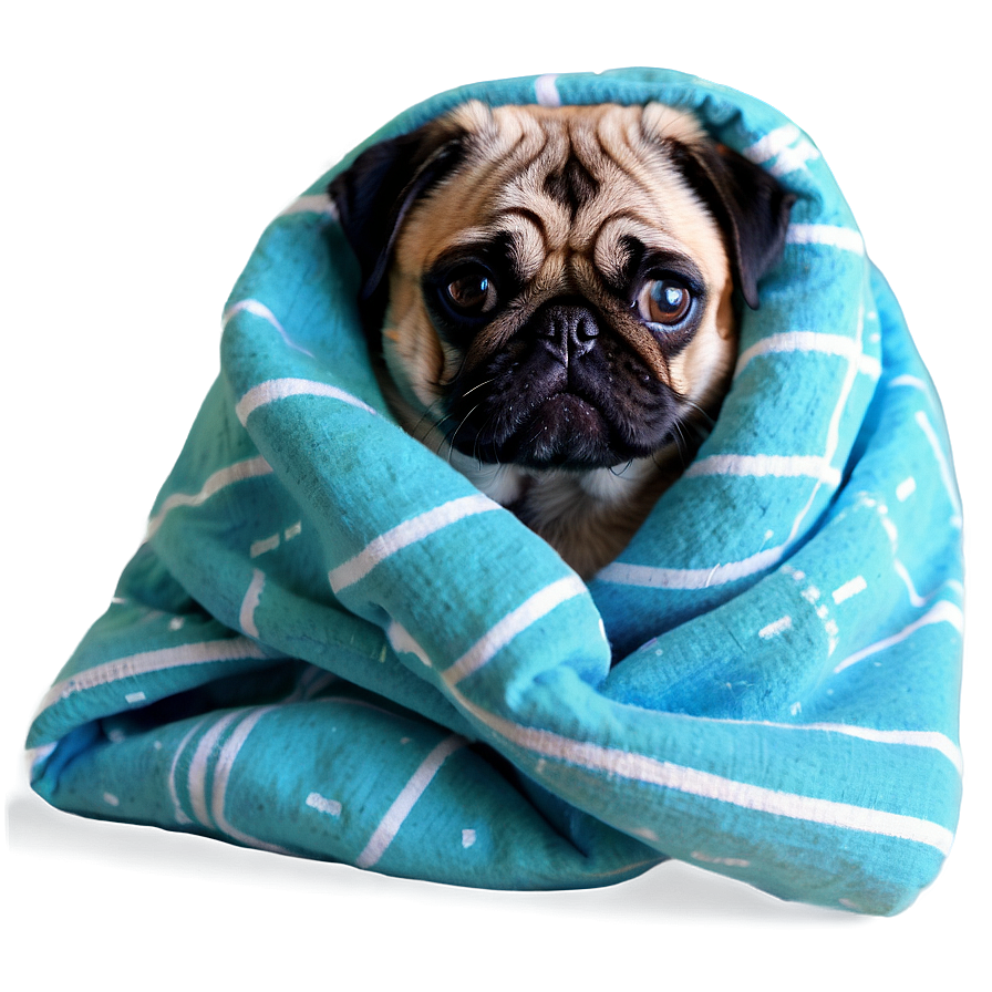 Pug In Blanket Png 05232024 PNG Image